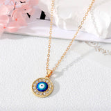 FASHIONABLE EVIL EYE DIAMOND NECKLACE_CWAJE2444