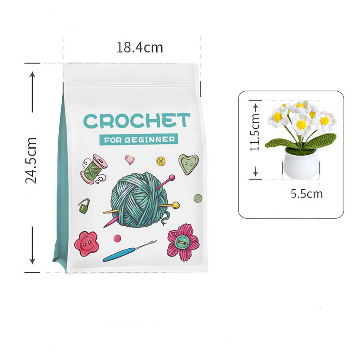 NEW DAISY POTTED HANDMADE DIY MATERIAL PACKAGE_CWMM0837