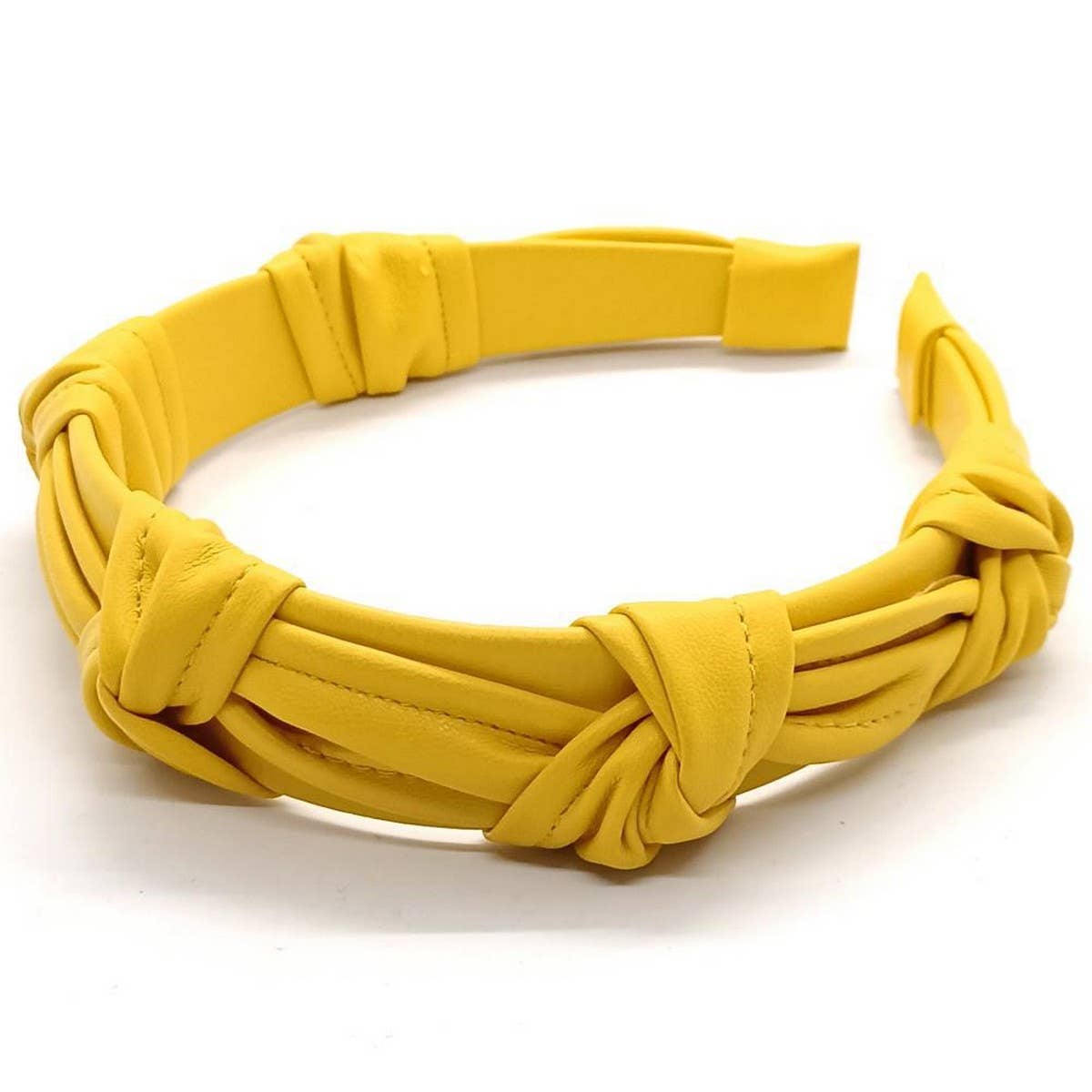 PASTEL MORANDI PU LEATHER KNOT HEADBAND_CWAHA6342