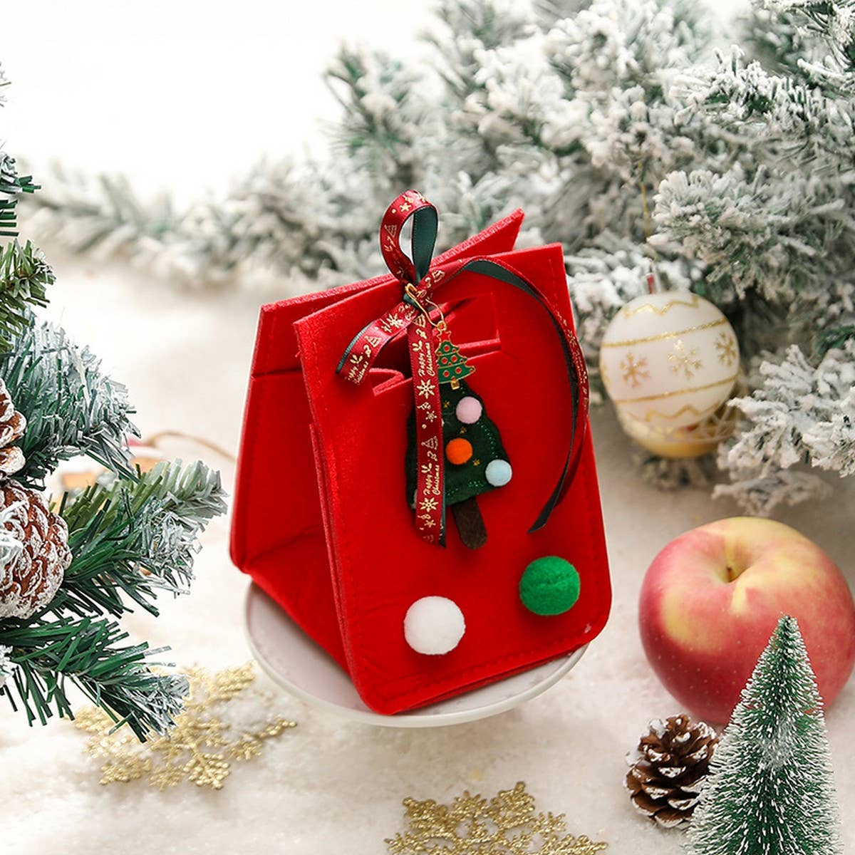 Felt Xmas Apple Bag Gift Box Tote Pouch_Cwmm10578