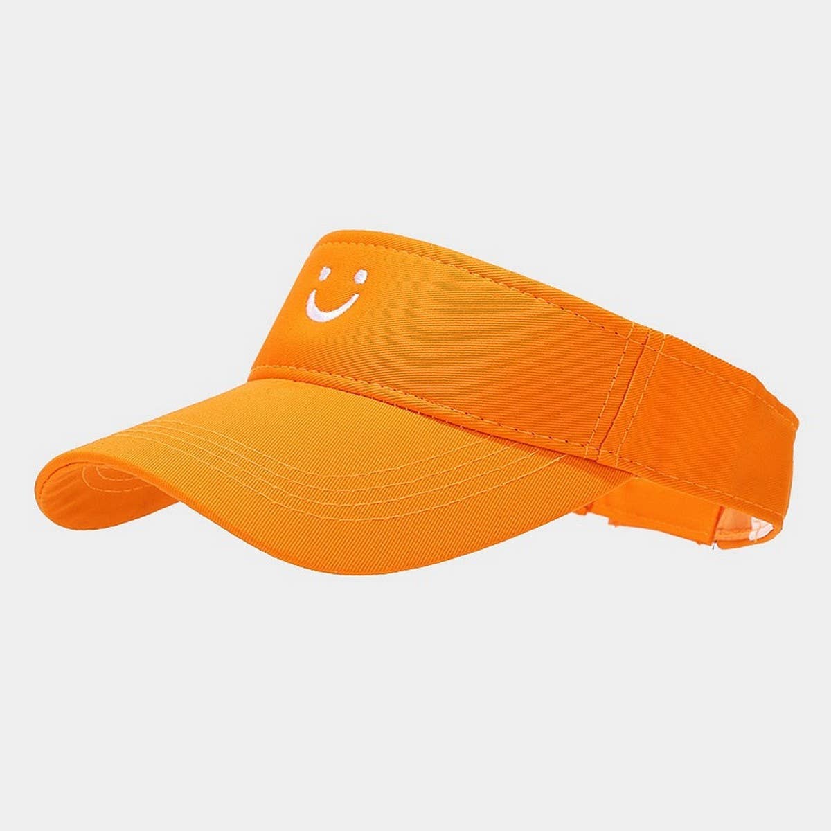 CUTE SMILE EMBROIDERED VISOR SUMMER SUN HAT_CWAH3289