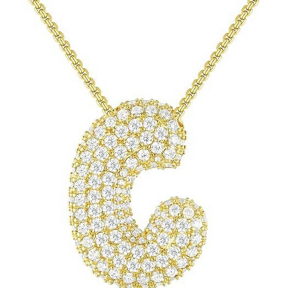 26 LETTERS NECKLACE COPPER ZIRCONIA PENDANT_CWMM5864