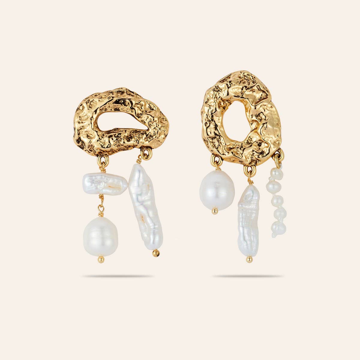 Trendy Gold Cloud Pearl Stainless Steel Earrings