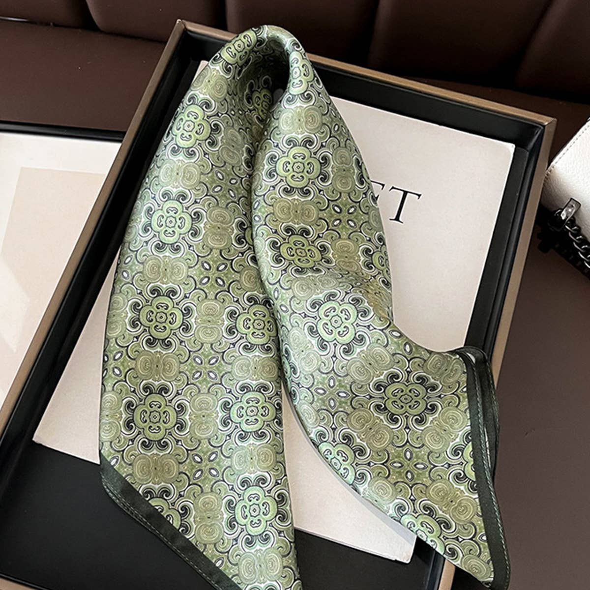 Vintage Scarf 100% Mulberry Silk Neck Square