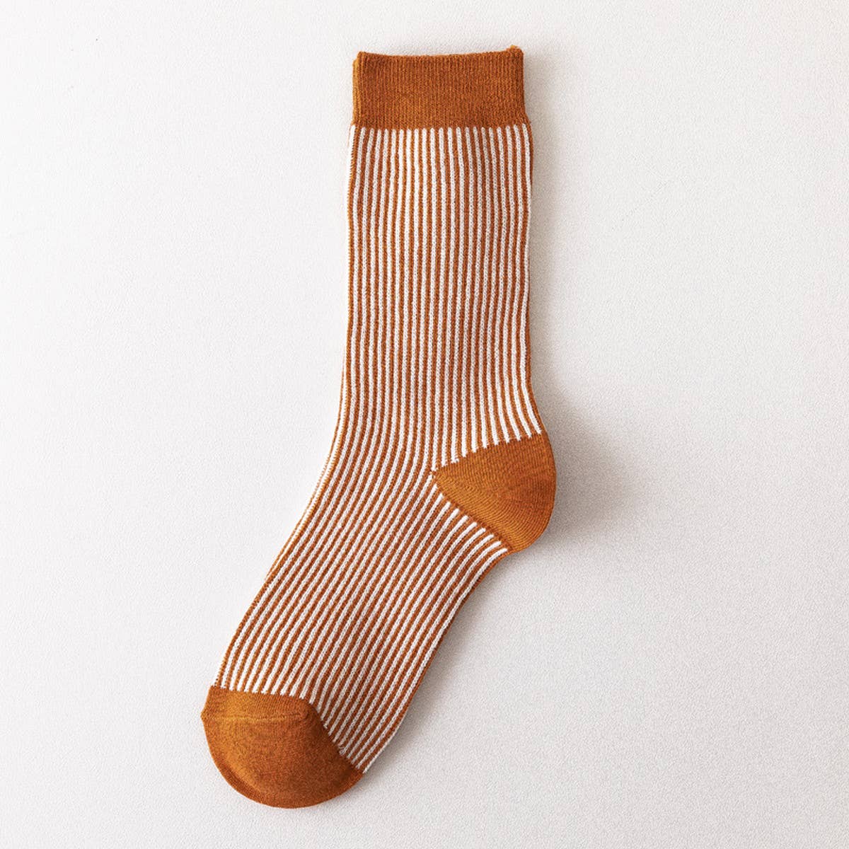 SIMPLE STRIPED MID CALF SOCKS_CWMS0662