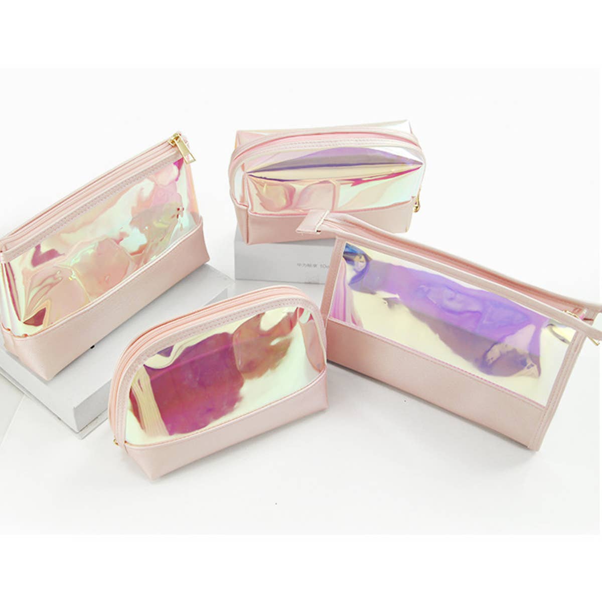 SPLICING LASER PORTABLE TRANSPARENT COSMETIC BAG_CWAB1085