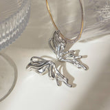 STAINLESS STEEL SWEET GOTHIC 3D BUTTERFLY EARRINGS_CWASC1688