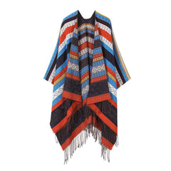 CAPE DARK DOUBLE SIDED WARM OUTER WEAR THICK SHAWL_CWASC2123