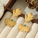 HOLLOW EARRINGS BUTTERFLY LEAF TEMPERAMENT EARRINGS_CWMM3660
