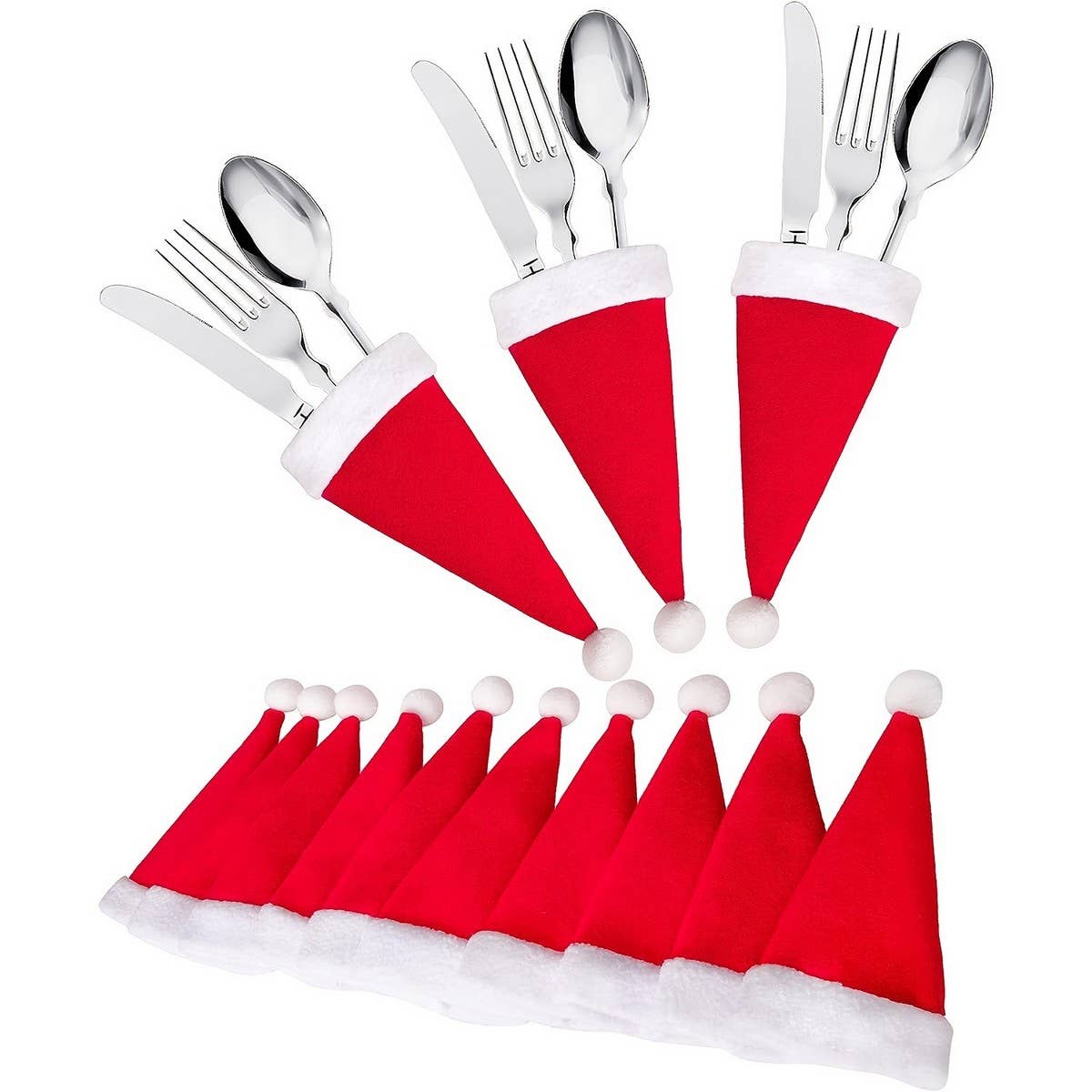Cwmm9654_Christmas Mini Knife And Fork Set Wine Bottle Set