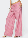 Striped Striped Straight-Leg Casual Trousers