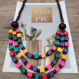 BOHEMIAN COLORFUL WOODEN BEADS NECKLACE_CWMM4849