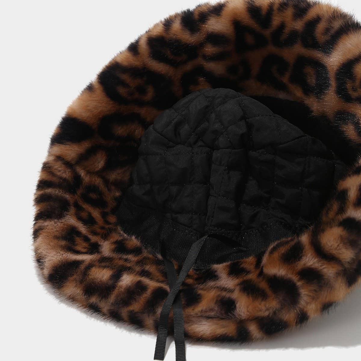 Women¡¯S Leopard Print Plush Bucket Hat Winter_Cwah04784
