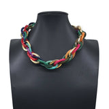 HIP HOP CLAVICLE CHAIN COLORFUL RESIN NECKLACE_CWMM4911