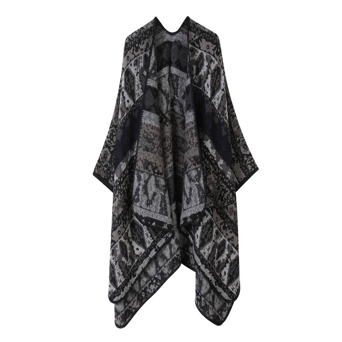 FLORAL CAPE FAUX CASHMERE WARM SCARF SHAWL_CWASC2243