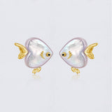 DESIGN NATURAL PEARL HEART FISH EARRINGS_CWAJE5129