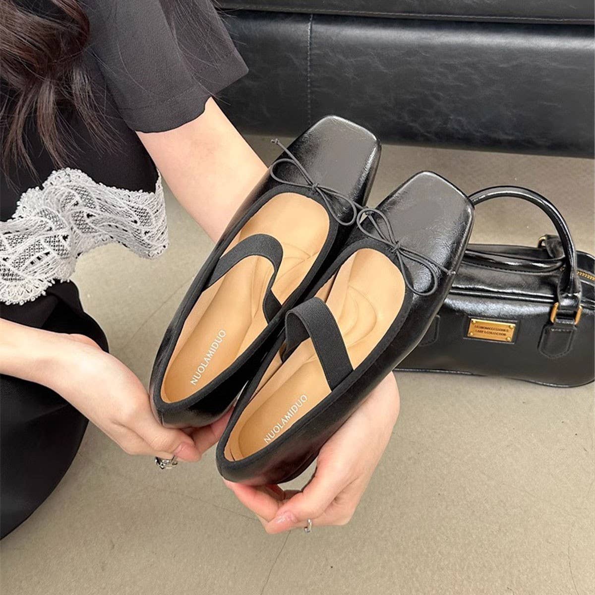 SWEET BOW MARY JANE BALLET LOW HEEL SHOES_CWSHF0144