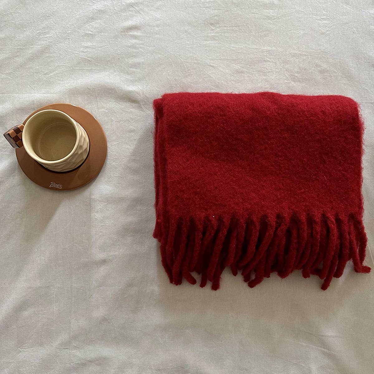 SOFT WOOL SPUN SCARF COZY WINTER NECK WARMER_CWASC2317