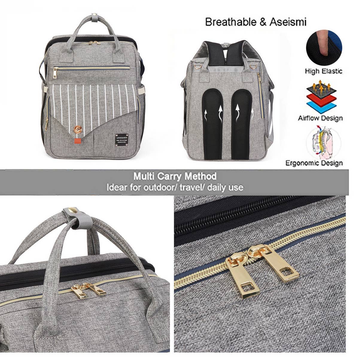 SIMPLE FOLDING BED MOTHER AND BABY BAG_CWAB2241