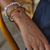 CLASSIC 18K GOLD ROUND WHITE ZIRCON OPEN BANGLE_CWAJE4808