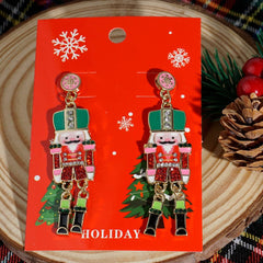 ALLOY DIAMOND CHRISTMAS EARRINGS AND PENDANT SET_CWMM2622