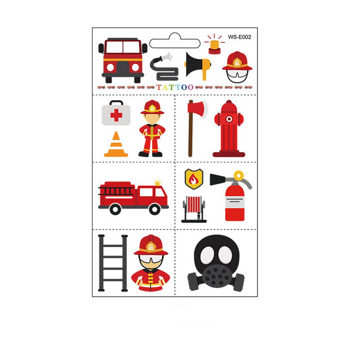 KIDS WATERPROOF FIRE TRUCK TATTOOS FOR SAFETY WEEK_CWMM8259