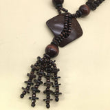 BOHEMIAN COCONUT WOOD BEAD NECKLACE_CWMM4930