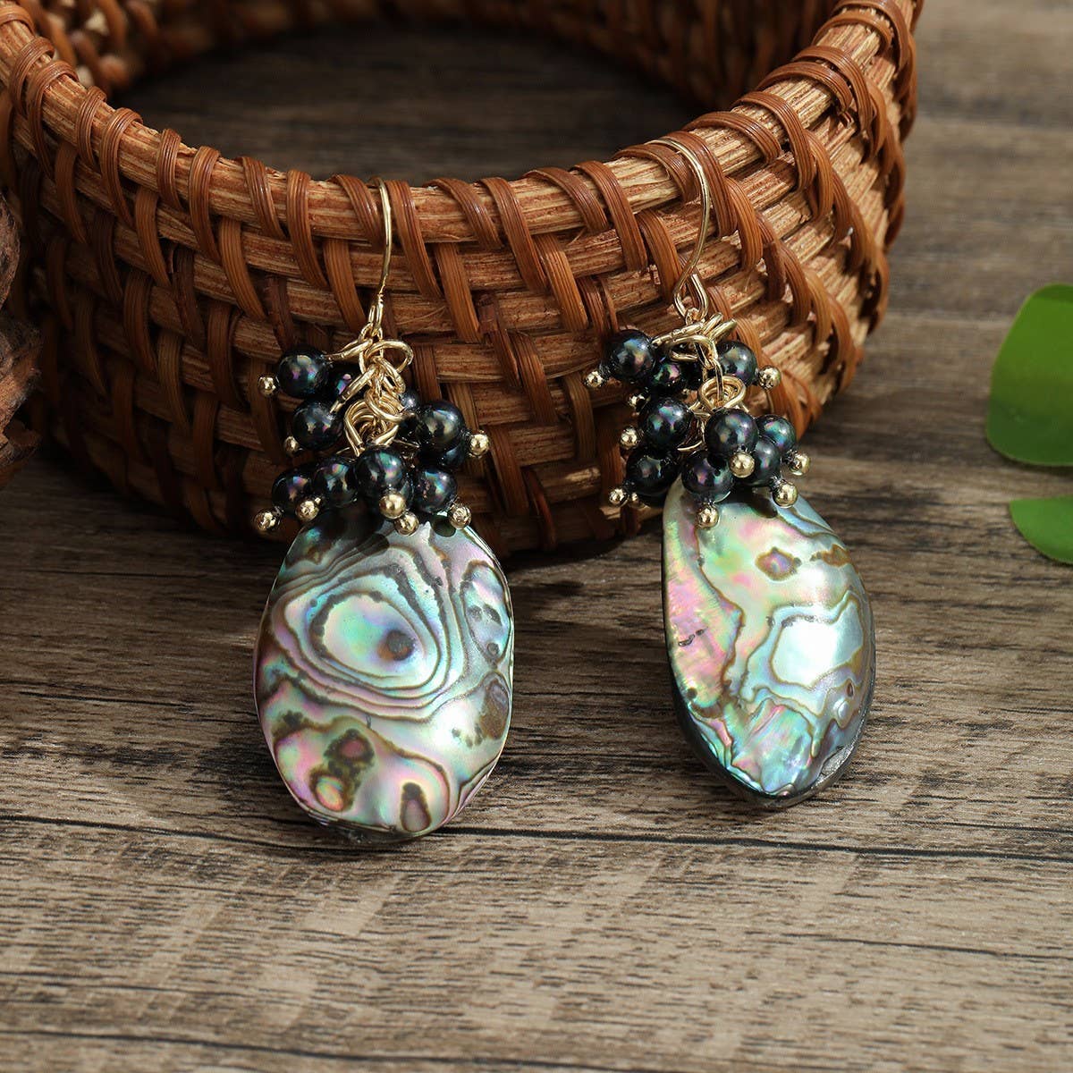 HIGH END COLORFUL ABALONE SHELL EARRINGS_CWMM4279