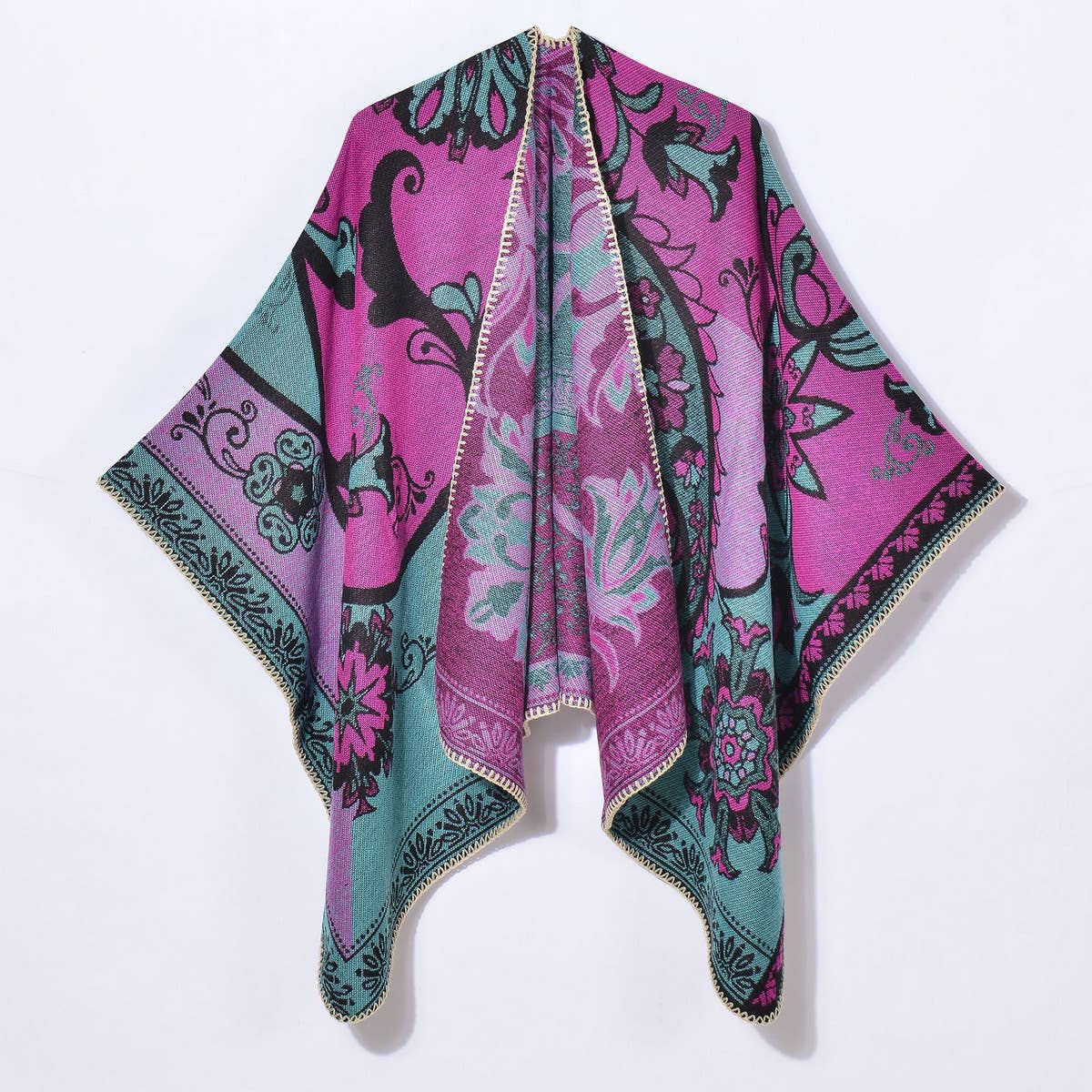 Vintage Cashew Pattern Cardigan Shawl_Cwasc0950