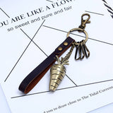 RETRO CUTE ALLOY CARROT LEATHER KEYCHAIN_CWMM4787
