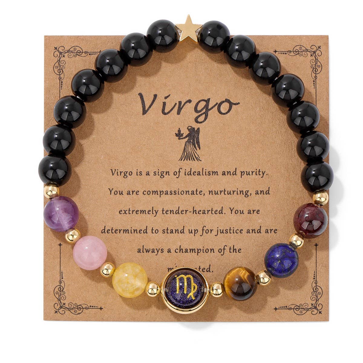 Twelve Constellations Blue Sand Beads Bracelet