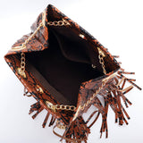 Women Snake  Portable Fringe Bag_Cwab0797