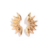 PUNK STYLE MINIMALIST FAN SHAPED BURR EARRINGS_CWAJE1154