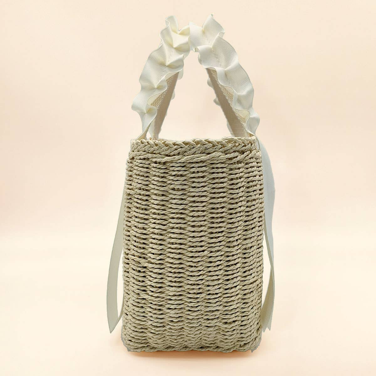 SIMPLE PORTABLE SOLID COLOR STRAW BAG_CWAB2093