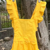 Waterproof And Fresh Ruffled Strap Cross Apron_Cwmm5815