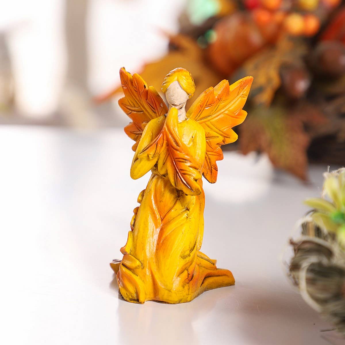 AUTUMN MAPLE LEAF ANGEL RESIN DECOR_CWMM10000