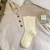 SOLID COLOR TWIST THICK WARM SOCKS_CWMS0879