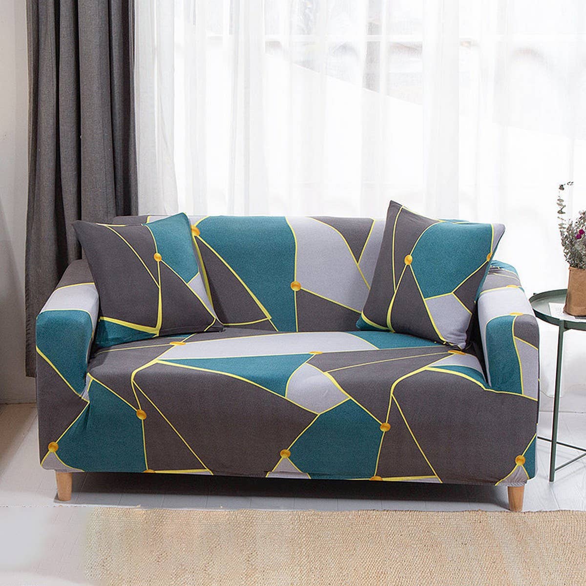 STRETCH SOFA COVER SOLID PRINT ALL IN ONE FIT_CWMM8309