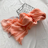 COTTON LINEN SOLID COLOR BEACH SHAWL SCARF _CWASC0197