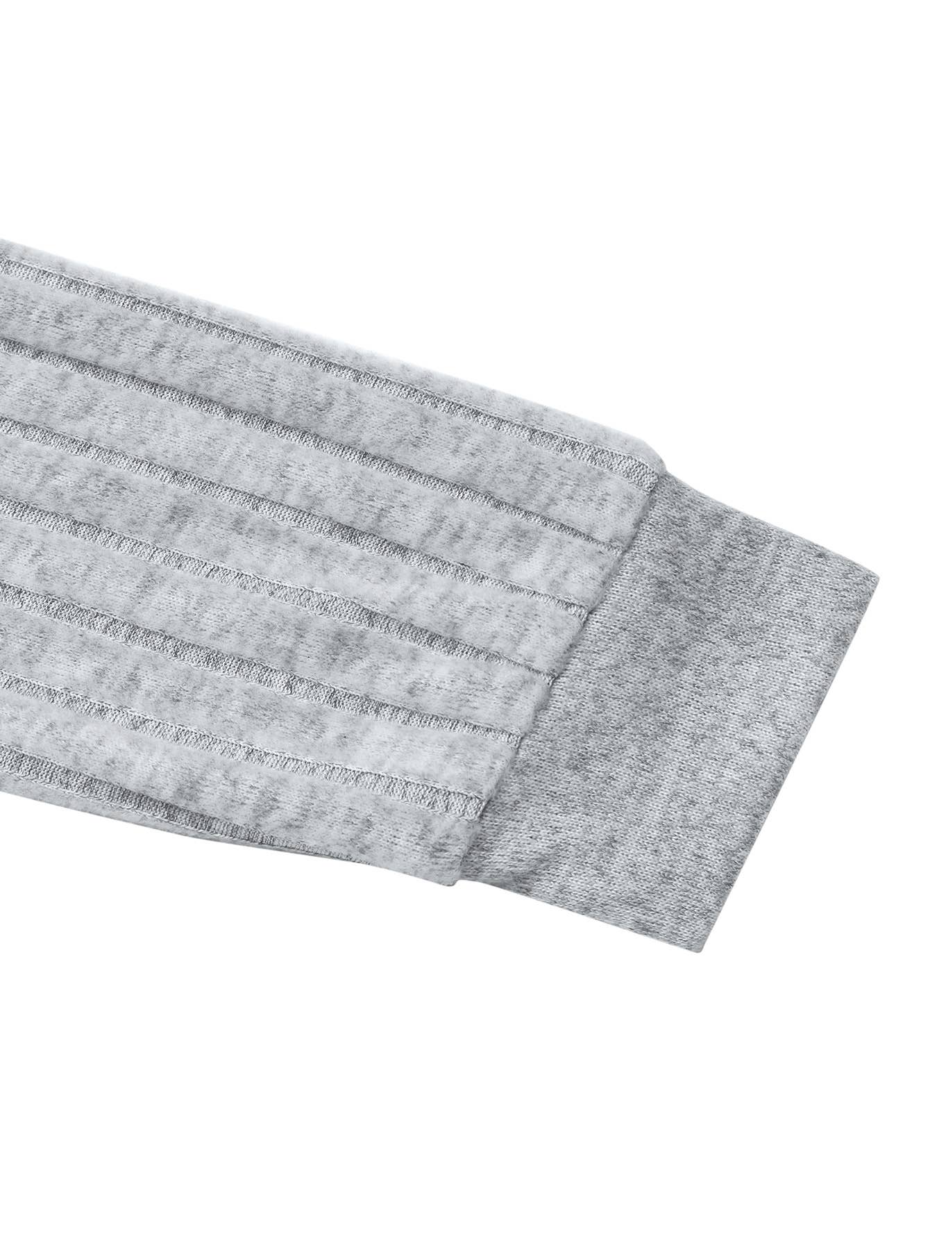 Solid-Color Brushed V-Neck Long-Sleeved Dress