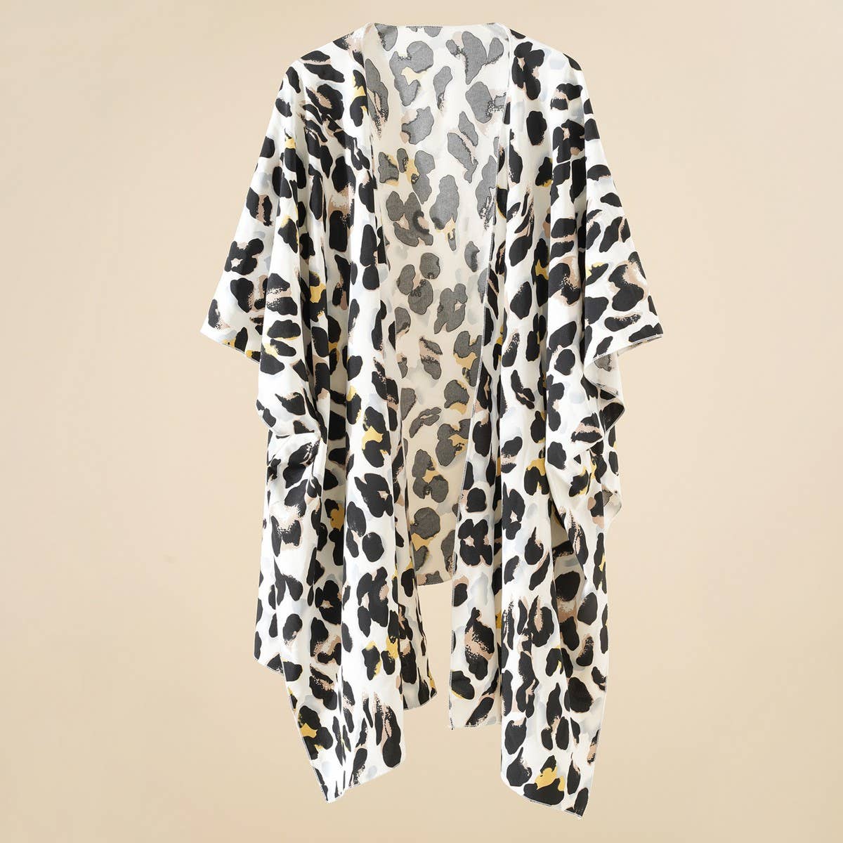 LEOPARD PRINT FRONT OPEN KIMONO FOR SUMMER WOMENS_CWASC0797