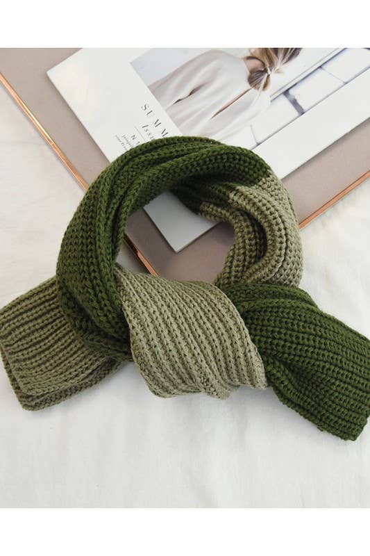 Yarn Kni Colorblock Scarf - Cozy Neck Wrap_Cwasc0052