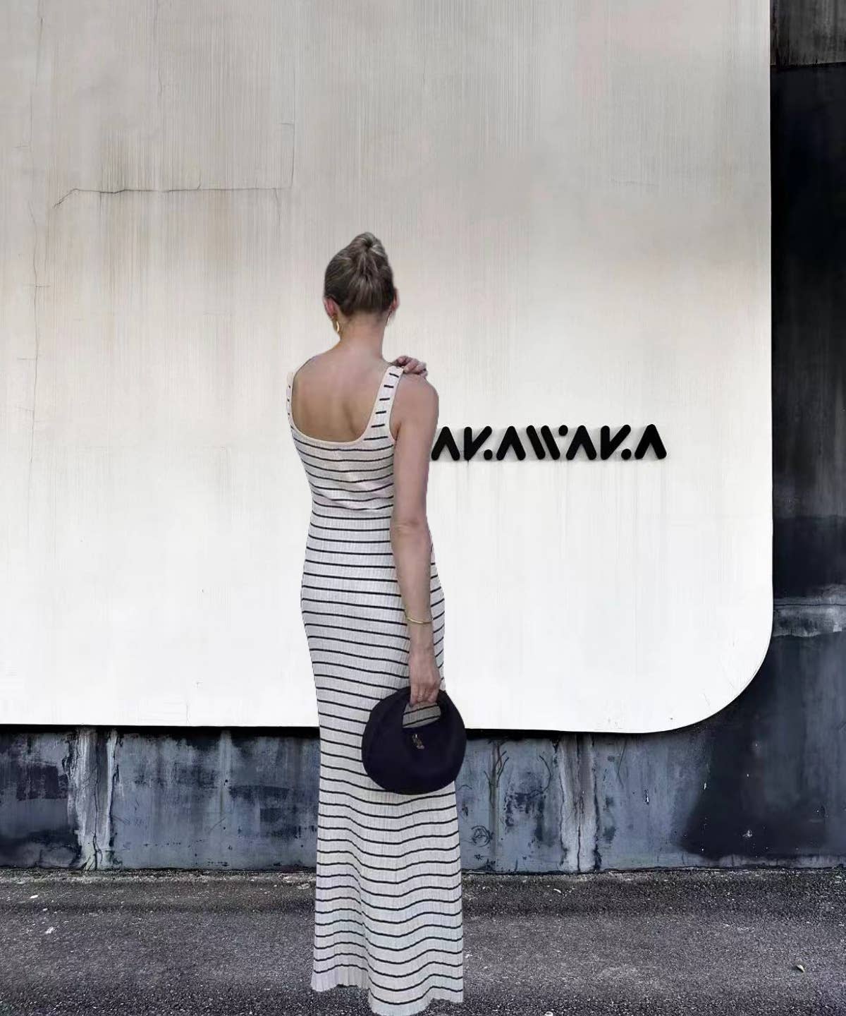 Vacation Colorblock Sexy Knit Stripe Beach Dress