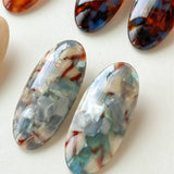 Marble Pattern Oval Resin Hair Barrettes For Women_Cwaha0753