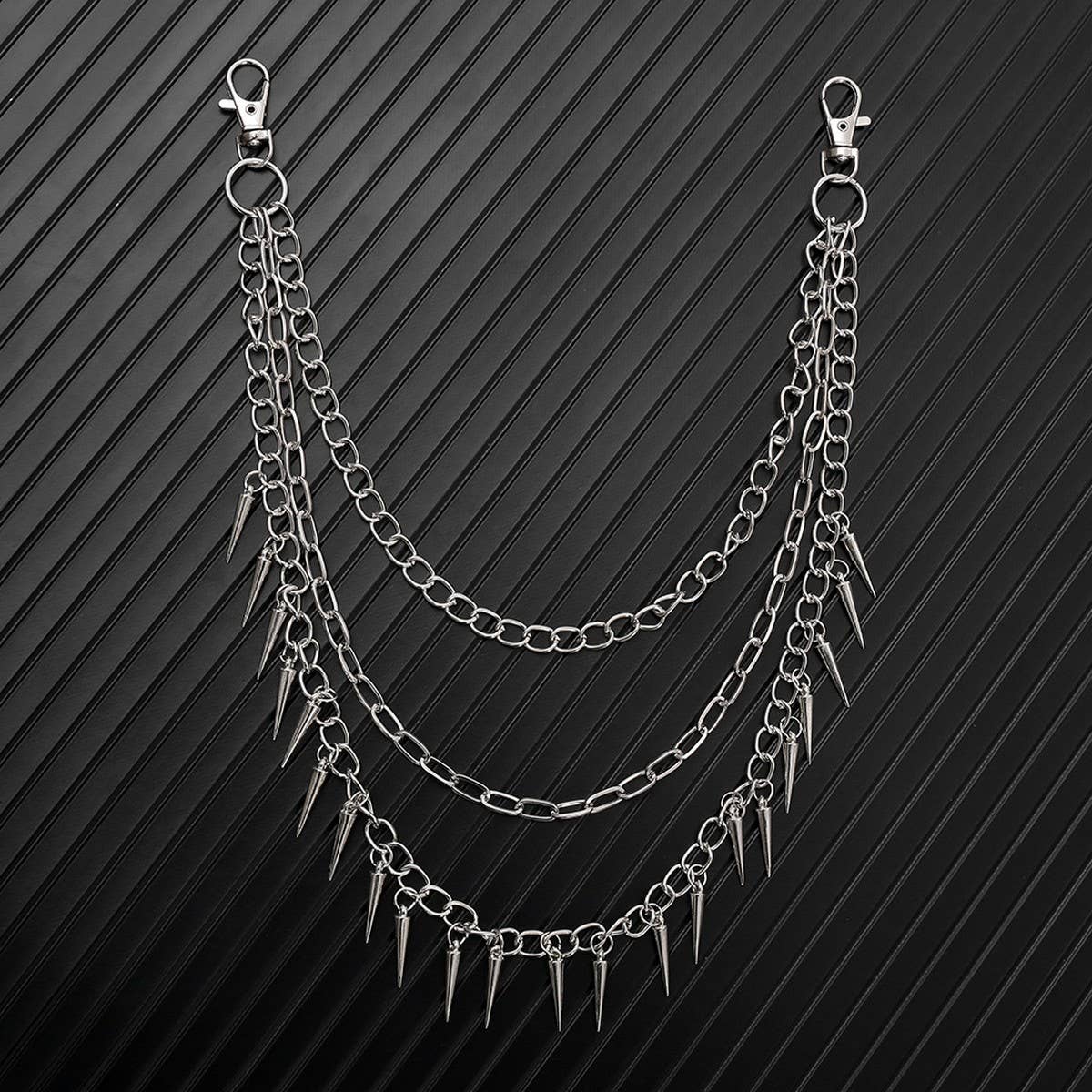 HIP HOP PUNK SPIKED DOUBLE JEANS CHAIN_CWMM4891