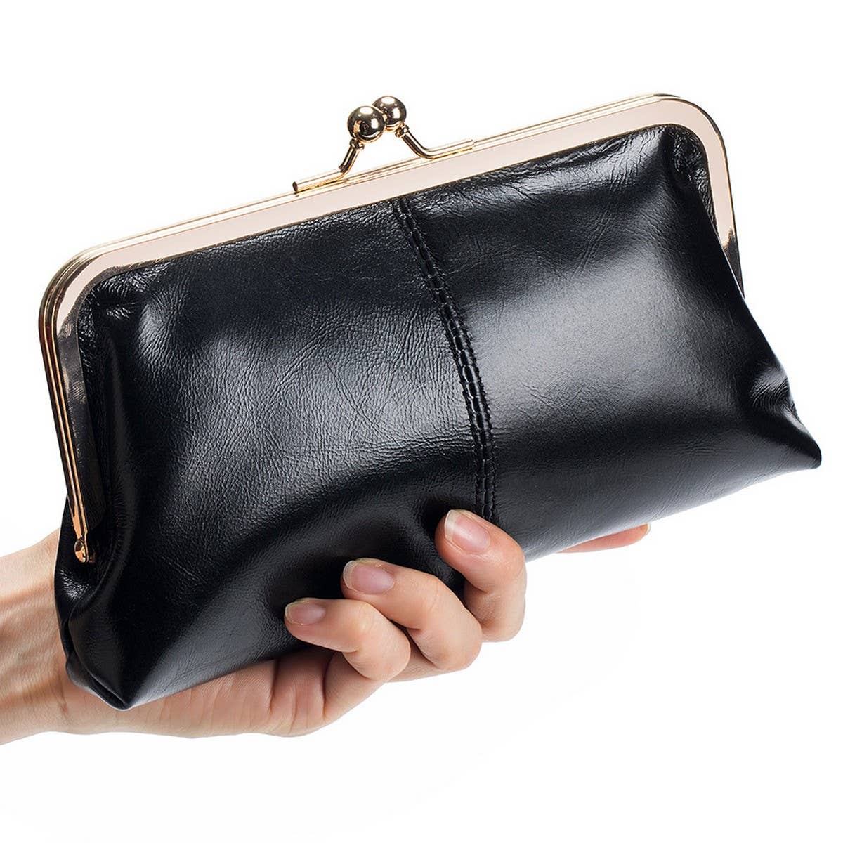LARGE CAPACITY SIMPLE RETRO CLIP BAG LONG WALLET_CWAB3740