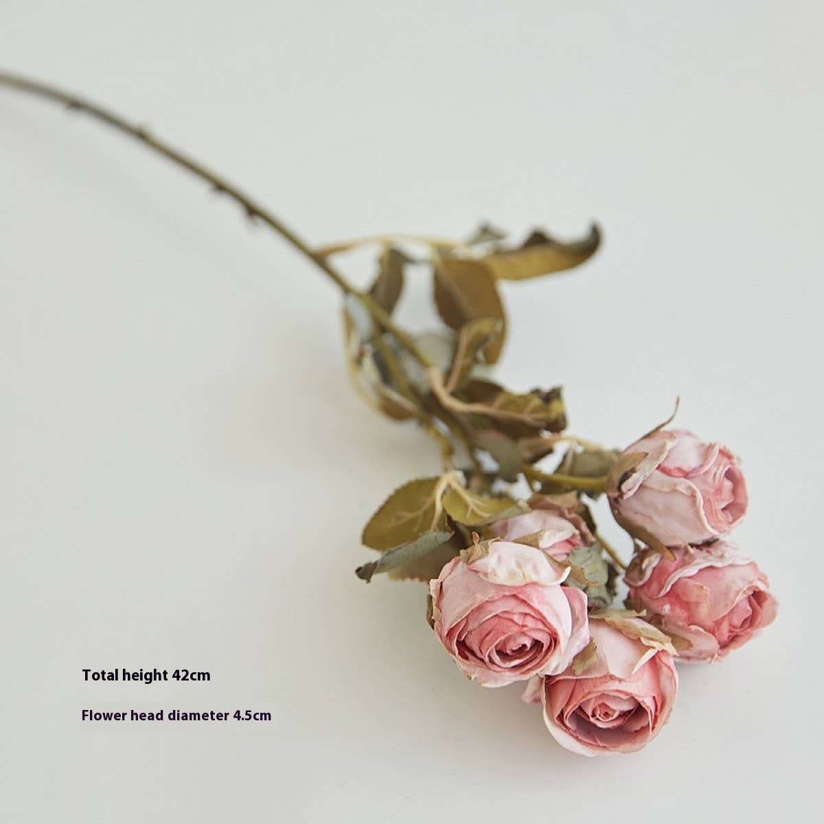 FAUX 5 HEAD WITHERED ROSE WITH BURNT EDGE LOOK_CWMM6589