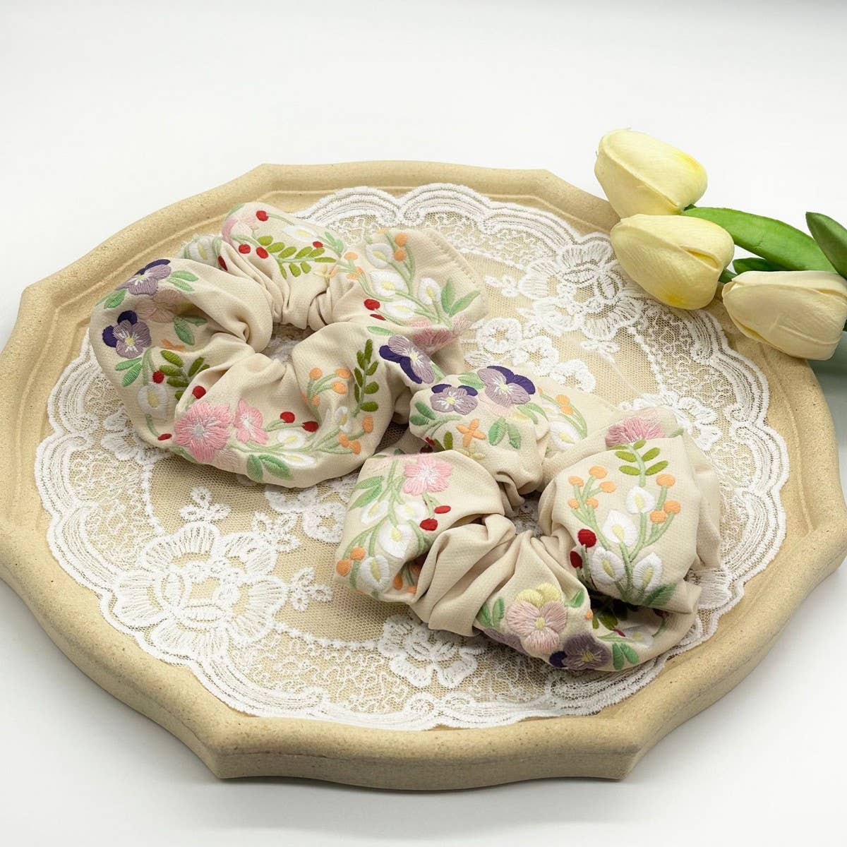 HEAVY FLOWER EMBROIDERY HEADBAND HAIR ACCESSORIES_CWAHA3692