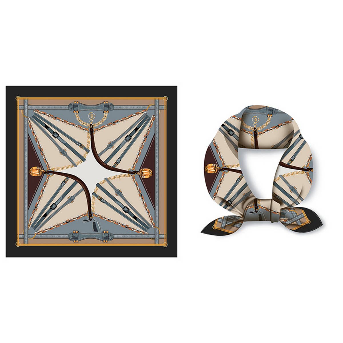 BOHO TREE PRINT SILK SCARF LUXURIOUS NECK WRAP_CWASC0644