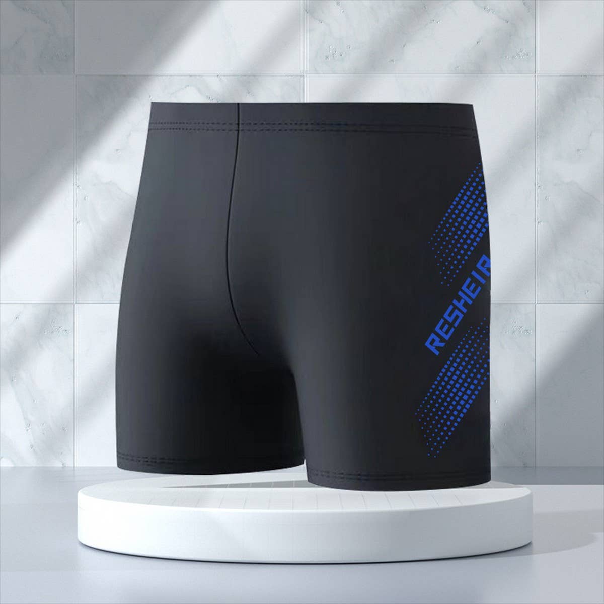 MENS HIGH WAIST QUICK DRY SWIM TRUNKS PLUS SIZE_CWMM6765